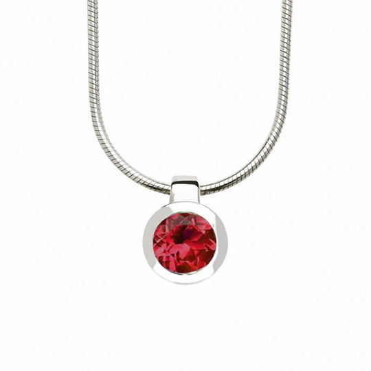 Joryel Vera Sterling Silver Garnet Bezel Pendant P3992GA