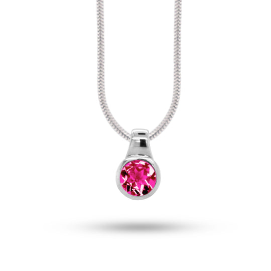 Joryel Vera Sterling Silver Pink Topaz Bezel Pendant P3992PT