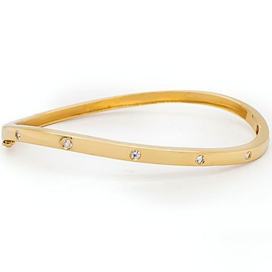 Joryel Vera Sterling Silver Gold Plated White Sapphire Bangle B1326GP-SAPP