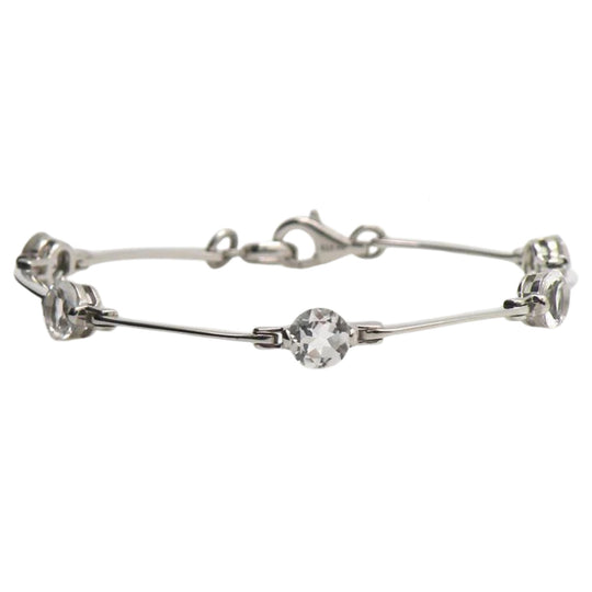 Joryel Vera Sterling Silver White Topaz Station Bracelet B1111WT
