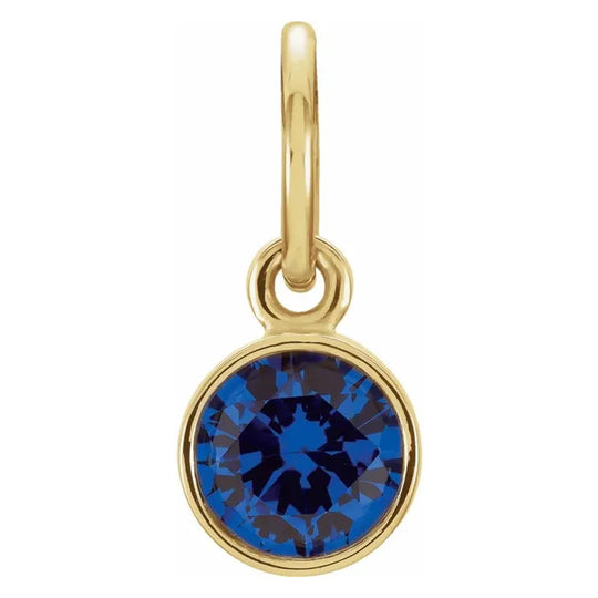 14K Yellow Gold Imitation Sapphire Charm 86179:125:P
