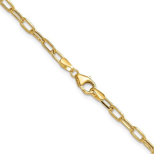 14K Yellow Gold Diamond Cut Paperclip Necklace 7276-18
