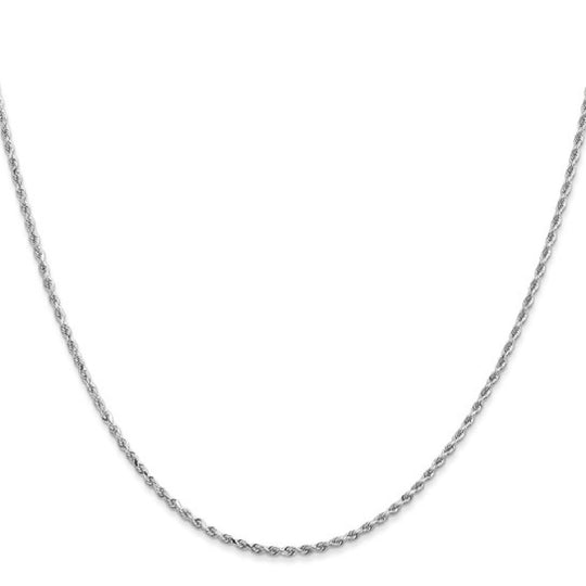 14K White Gold 1.3mm Diamond Cut Rope Chain 7071-18