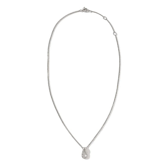 John Hardy Sterling Silver Surf Diamond Necklace NBP9010742DIX16-18