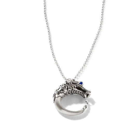 John Hardy Sterling Silver Naga Necklace NBS6501254BHBLSBNX16-18