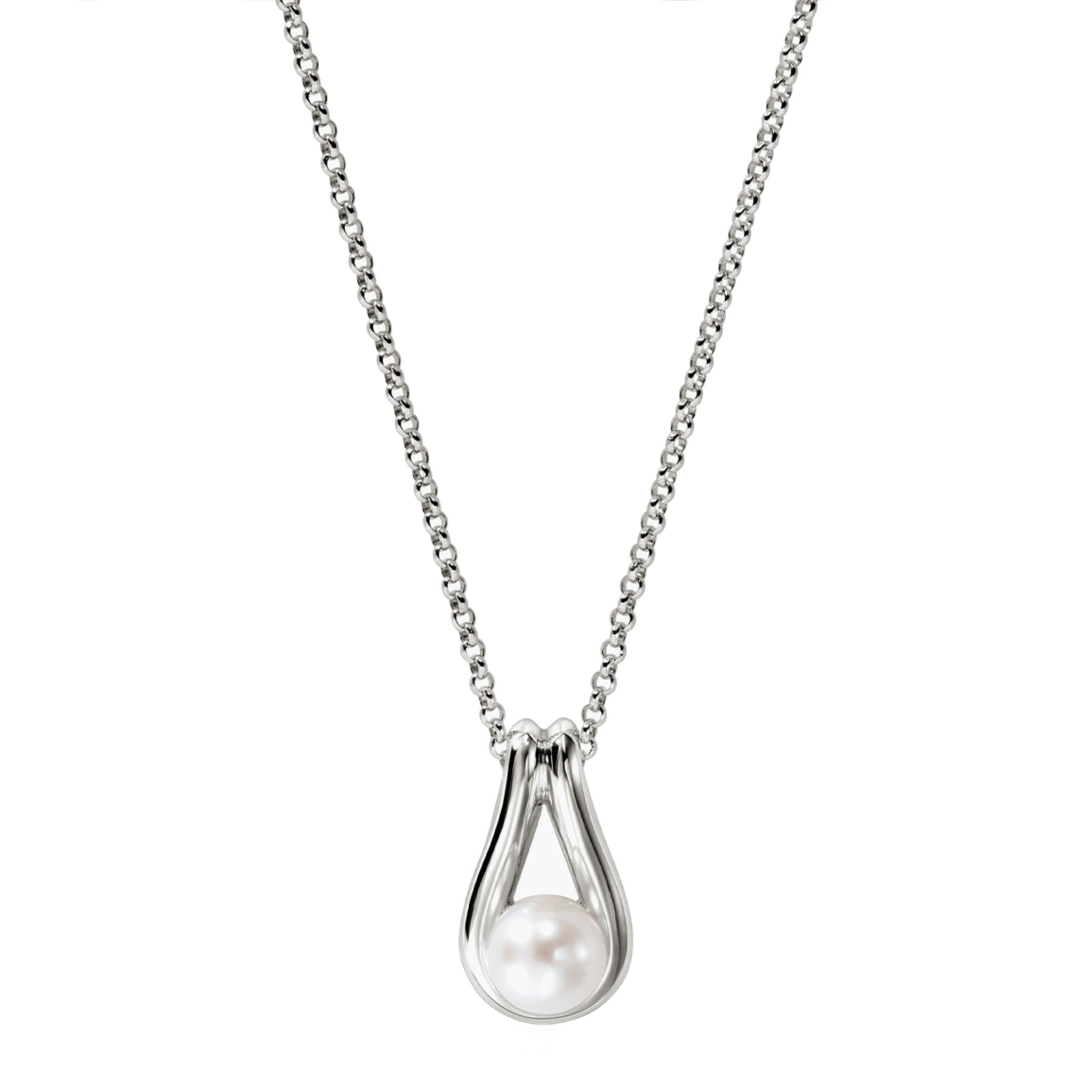 John Hardy Sterling Silver Surf Freshwater Pearl Necklace