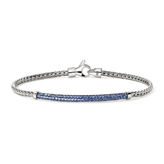 John Hardy Sterling Silver Blue Sapphire Bracelet BUS987084BSPXUM