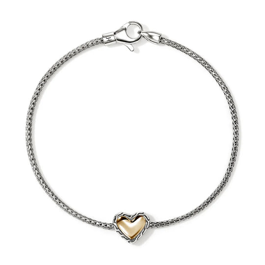 John Hardy 14K Yellow Gold/Sterling Silver Heart Bracelet BUZZ98965XUM