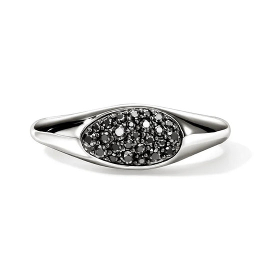 John Hardy Sterling Silver Black Sapphire Pebble Ring RBS9874774BLSX7