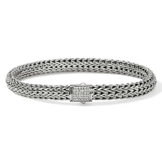 John Hardy Sterling Silver Icon Diamond Bracelet BUP9909042DIXUM