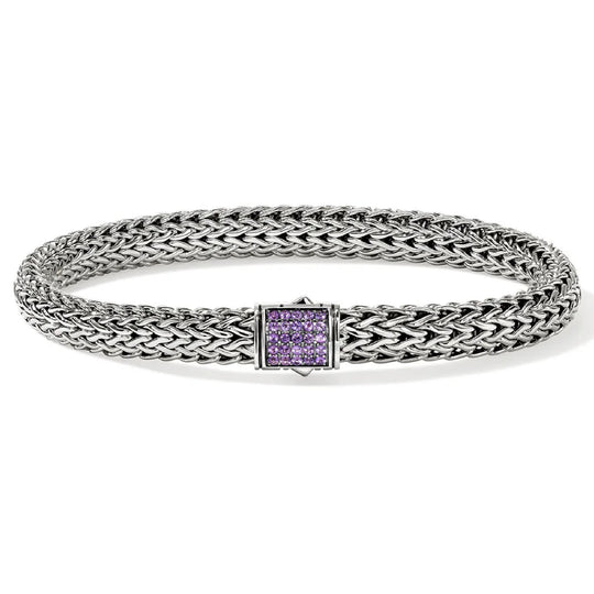 John Hardy Sterling Silver Icon Amethyst Bracelet BUS9909044AMXUM