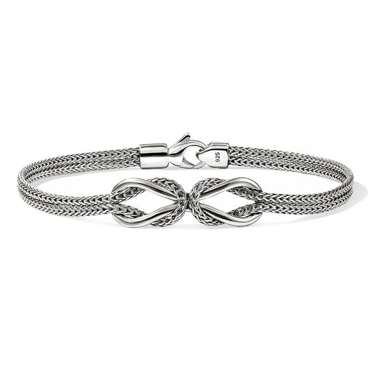 John Hardy Sterling Silver Love Knot Infinite Double Row Bracelet BU98984XUM