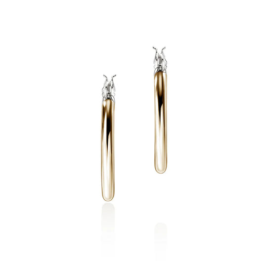 John Hardy 14K Yellow Gold and Sterling Silver Hoop Earrings EZZ98720