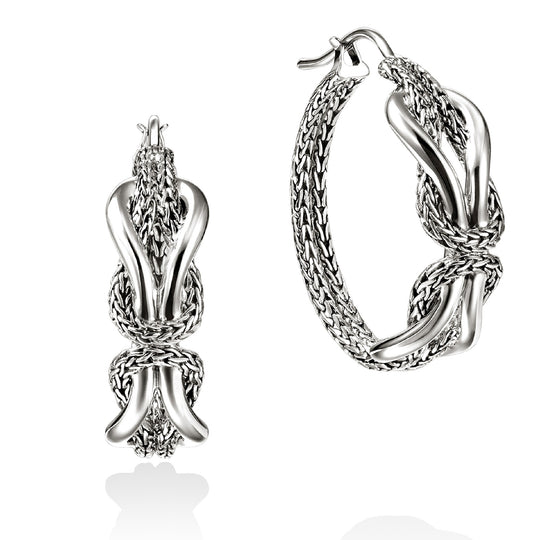 John Hardy Sterling Silver Love Knot Infinite Hoop Earrings EB97350