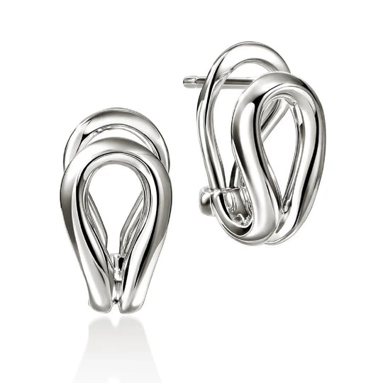 John Hardy Sterling Silver Surf Huggie Earrings EB89539