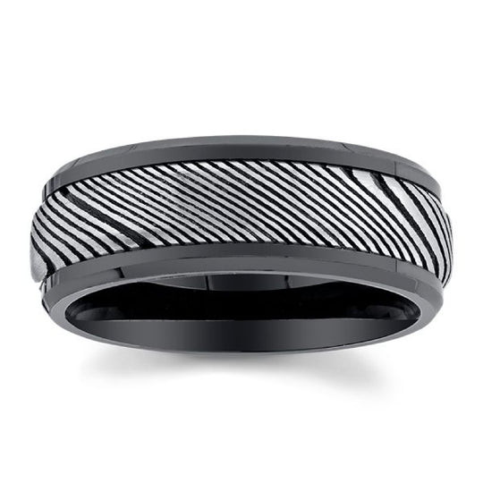 Frederick Goldman Tungsten Carbide & Damascus Steel Band 11-6047BC8-G.00