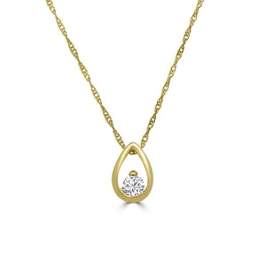 14K Yellow Gold Teardrop Diamond Pendant Necklace SP010RP01-4Y-LZQ