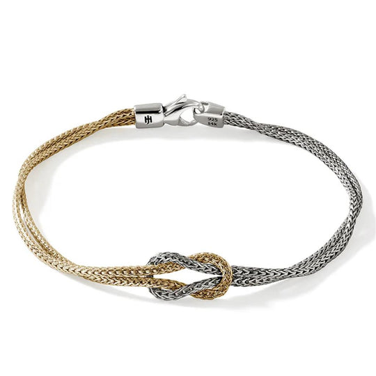 John Hardy 14K Yellow Gold and Sterling Silver Love Knot Bracelet BUZZ900776XUM