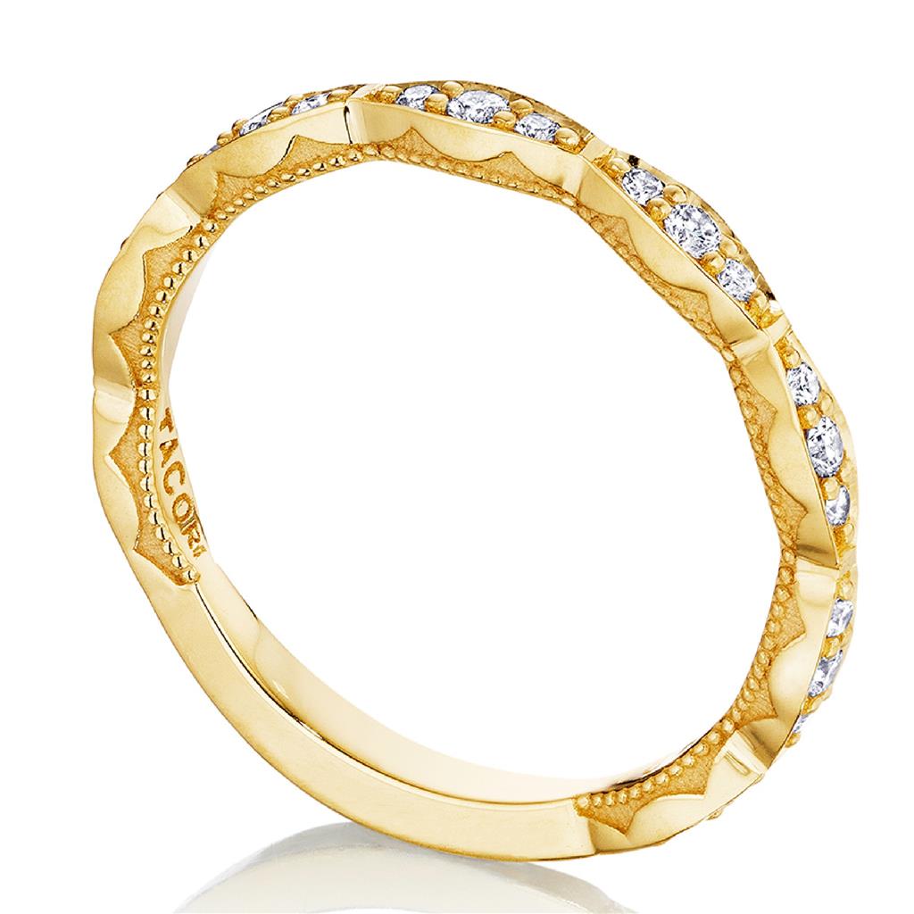 Tacori 18K Yellow Gold Sculpted Crescent Diamond Band 46-2 Y