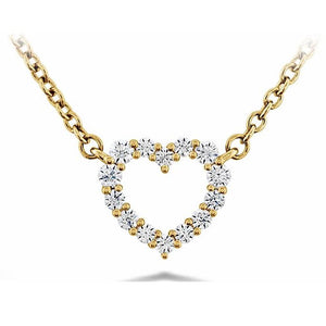 Hearts On Fire 18K Yellow Gold Small Diamond Heart Necklace HFPSIGH00118Y