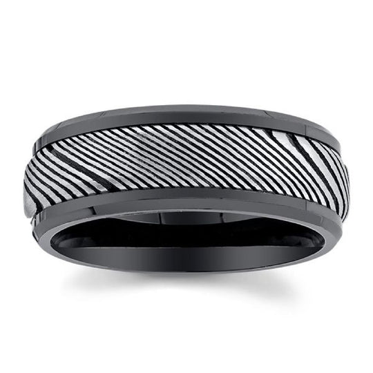 Frederick Goldman Tungsten Carbide & Damascus Steel Band 11-6047BC8-G.00