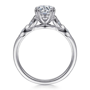 Gabriel & Co 14K White Gold Victorian Floral Engagement Ring ER11721R4W44JJ