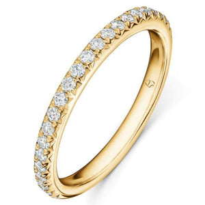 Hearts On Fire 18K Yellow Gold Vela French Pave Diamond Band UU26428Y50