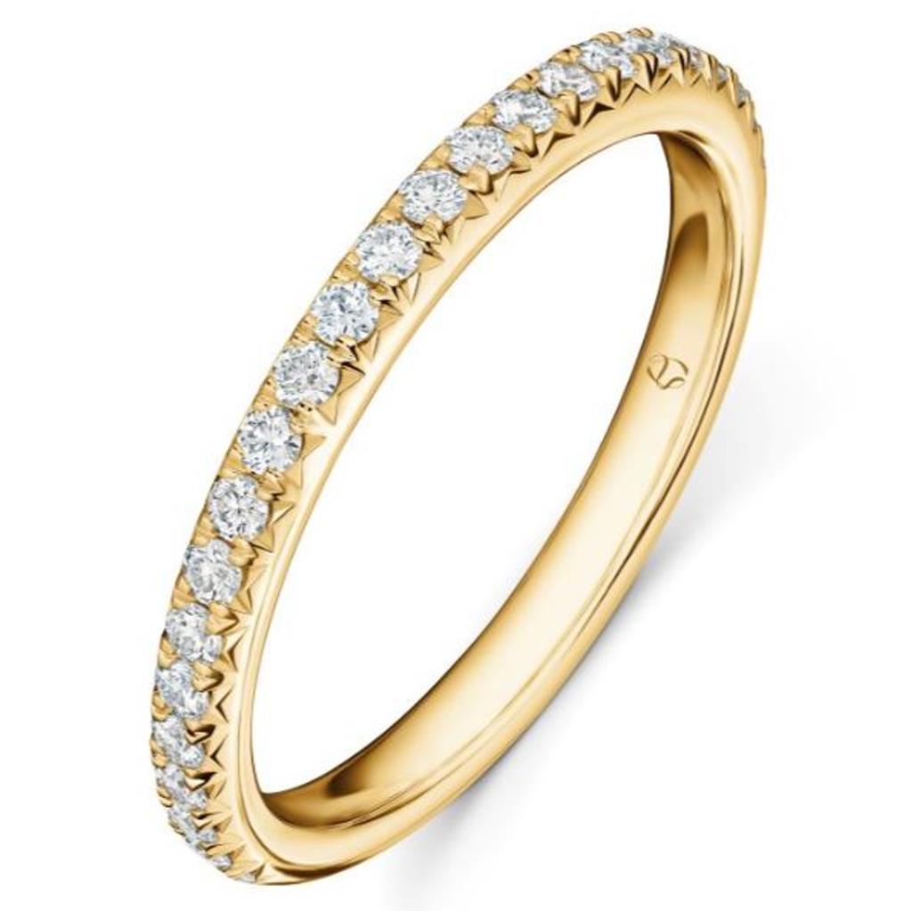 Hearts On Fire 18K Yellow Gold Vela French Pave Diamond Band UU26428Y50