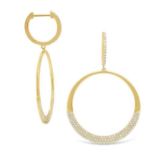KC Designs 14K Yellow Gold Double Circle Diamond Earrings E1496