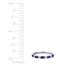 14K White Gold Blue Sapphire Diamond Ring GR858TIW06BS