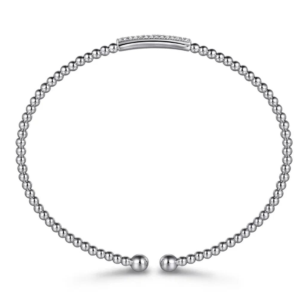 Gabriel & Co 14K White Gold Bujukan Diamond Bar Bangle BG4119-62W45JJ