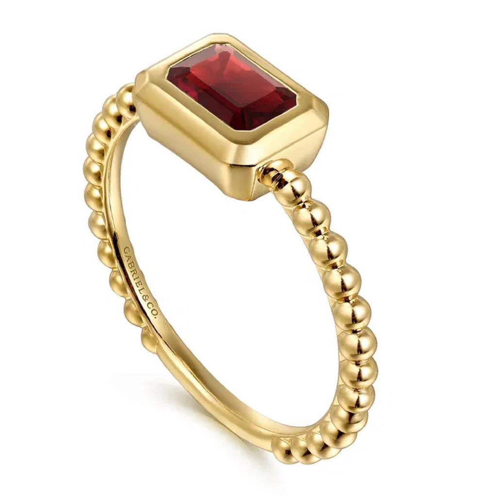 Gabriel & Co 14K Yellow Gold Bujukan Garnet Fashion Ring LR52684Y4JGN
