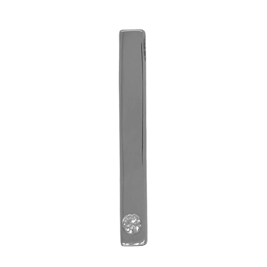14K White Gold Diamond Accented Bar Pendant 14W1BAR