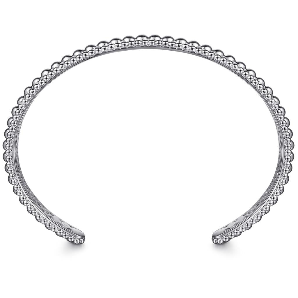 Gabriel & Co Sterling Silver Bujukan Beaded Open Bangle BG4594-62SVJJJ