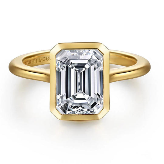 Gabriel & Co 14K Yellow Gold Bezel Set Solitaire Engagement Ring ER16728E8Y4JJJ