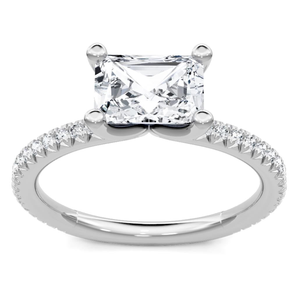 14K White Gold East-West Diamond Engagement Ring 68386D-4W-1/4