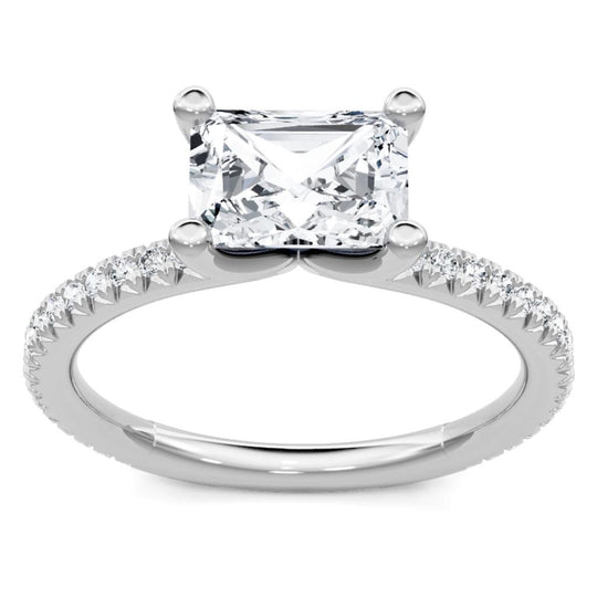 14K White Gold East-West Diamond Engagement Ring 68386D-4W-1/4