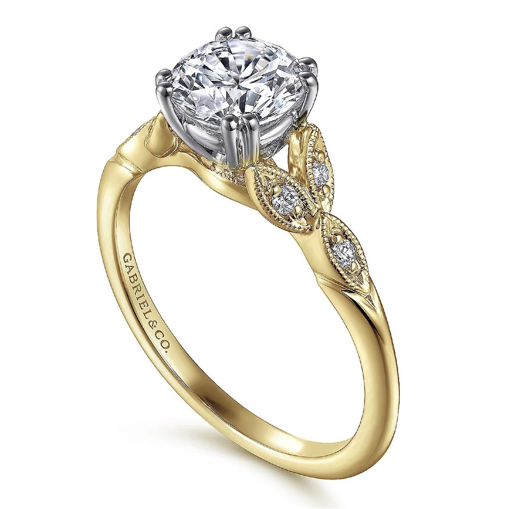 Gabriel 14KY Floral Ring Mounting ER11721R1M44JJ