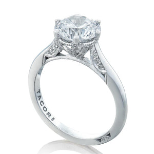 Simply Tacori 18K White Gold Solitaire Engagement Ring 2650 RD 6 W