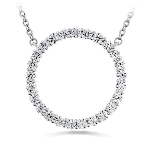 Hearts on Fire 18K White Gold Large Diamond Circle Pendant HFPSIGC00668W
