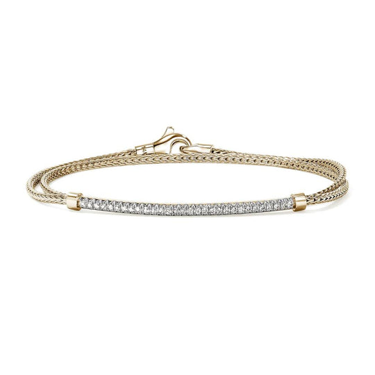 John Hardy 14K Yellow Gold Diamond Pave Bracelet BUGGX987852DIXUM