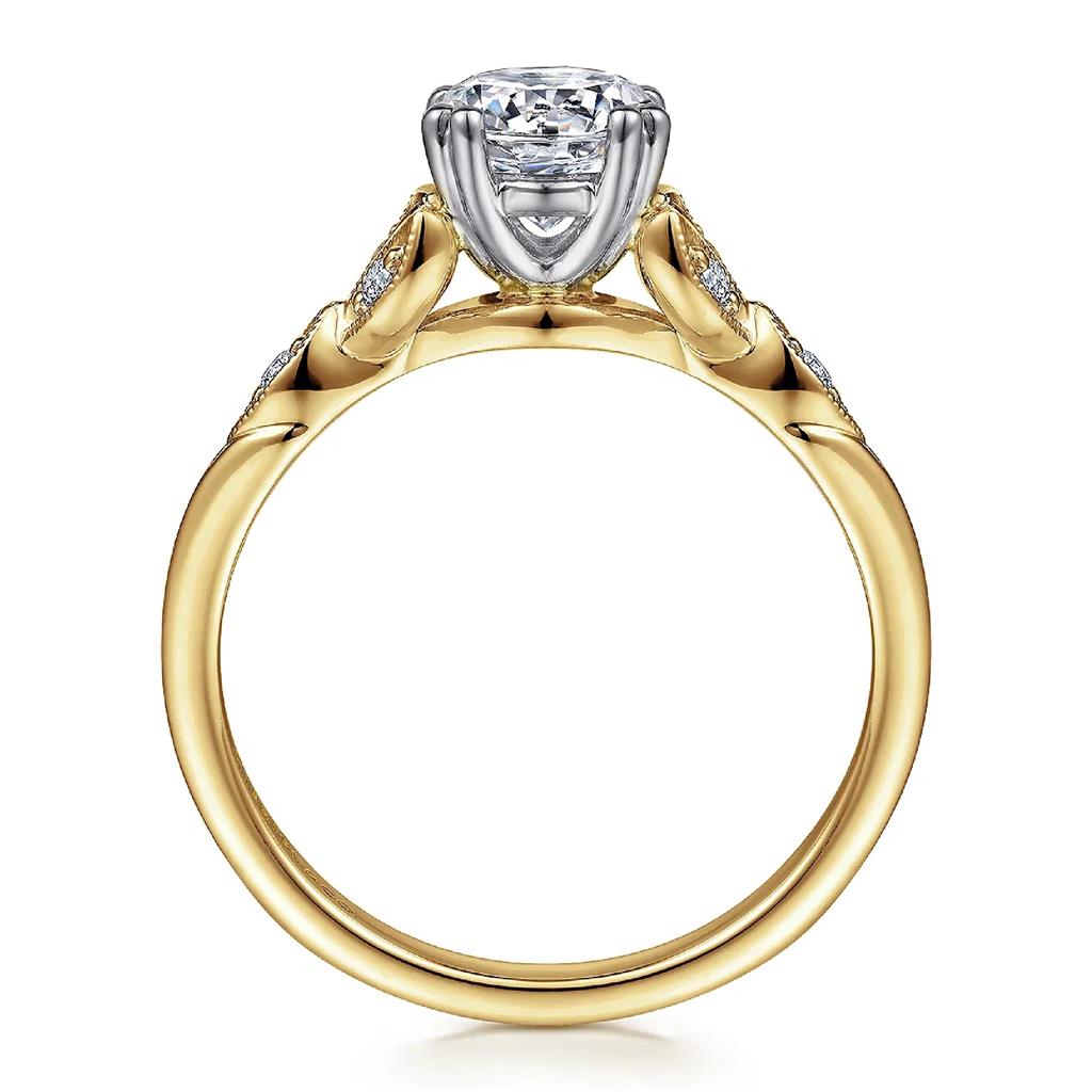 Gabriel & Co 14K Yellow Gold Floral Diamond Engagement Ring ER11721R4M44JJ