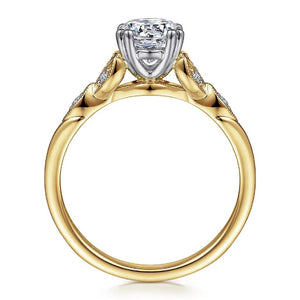 Gabriel & Co 14K Yellow Gold Floral Diamond Engagement Ring ER11721R4M44JJ
