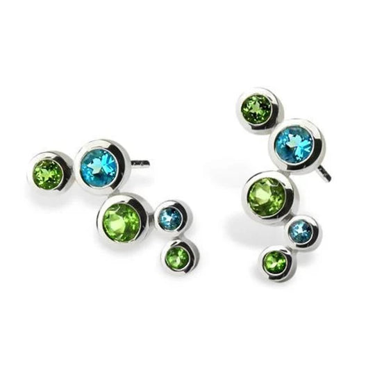 Joryel Vera Sterling Silver London Blue Topaz and Peridot Stud Earrings E5188BT/PD