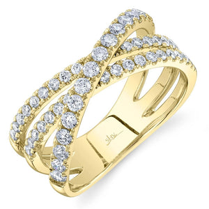 Shy Creation 14K Yellow Gold Diamond Bridge Ring SC55024862