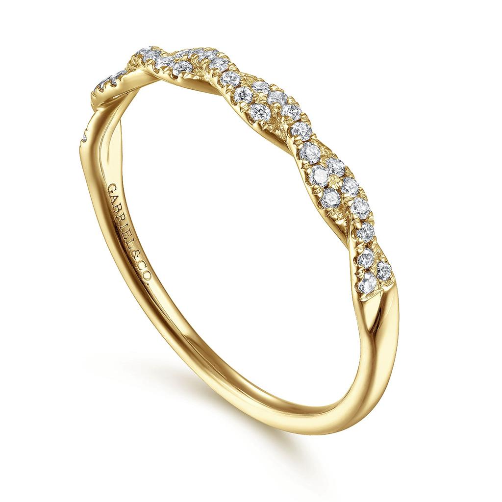 Gabriel & Co 14K Yellow Gold Diamond Twist Band LR52078Y45JJ