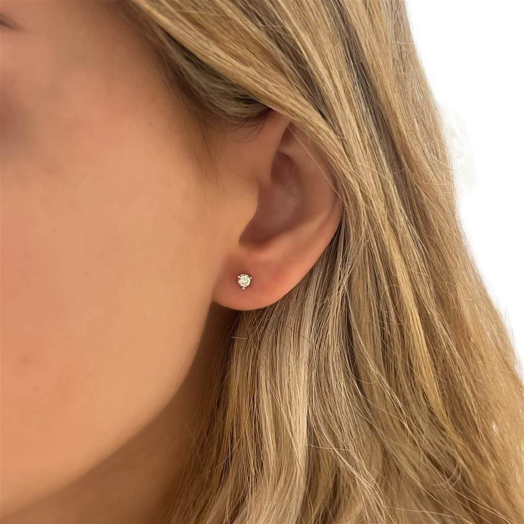 14K White Gold 3 Prong 1/3ctw Diamond Studs 1/3 Stud3