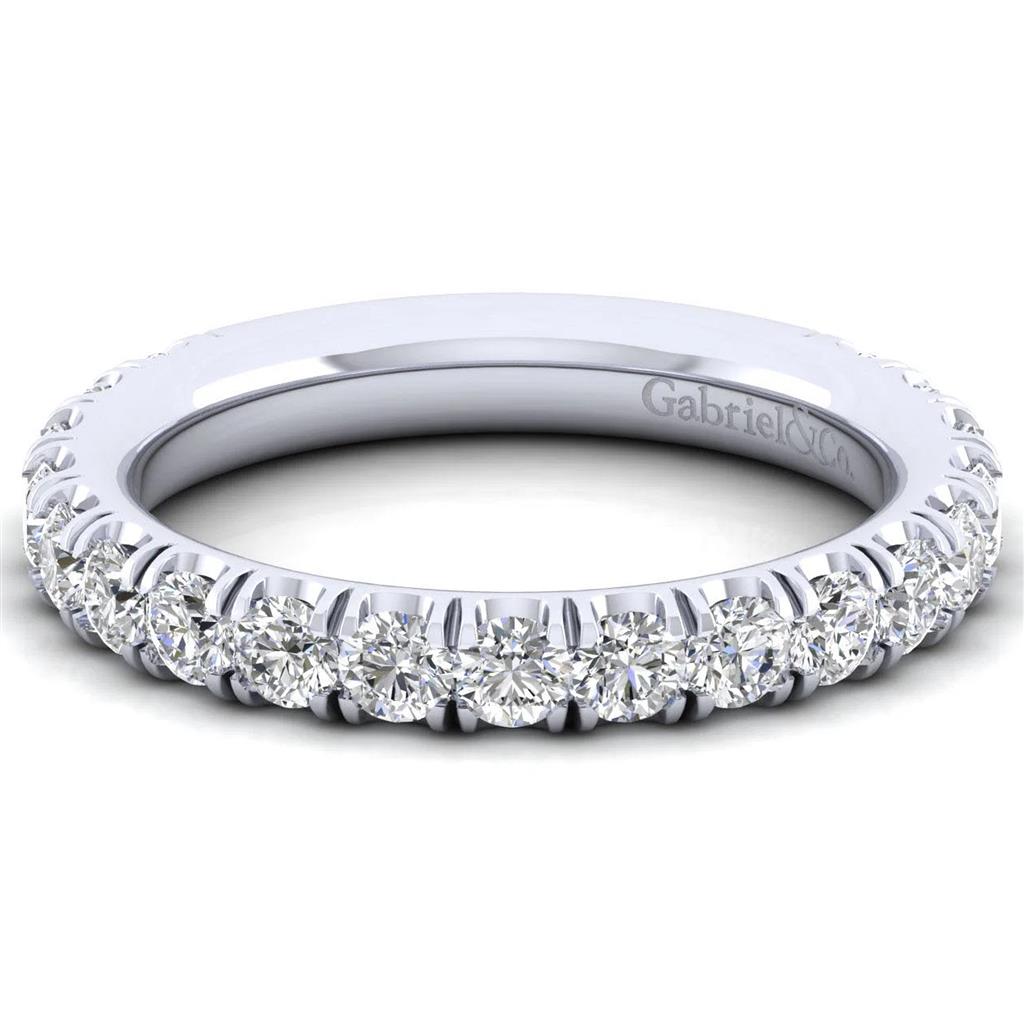 Gabriel 14KW French Pave Diamond Band AN14231W44JJ