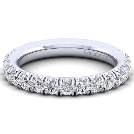 Gabriel & Co 14K White Gold Devotion Classic Straight French Pave Diamond Band AN14231W44JJ