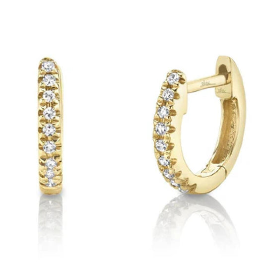 Shy Creation 14K Yellow Gold Diamond Mini Huggie Earrings SC22004026V3